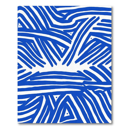 Bold Blue Dynamic Brushstroke Rug