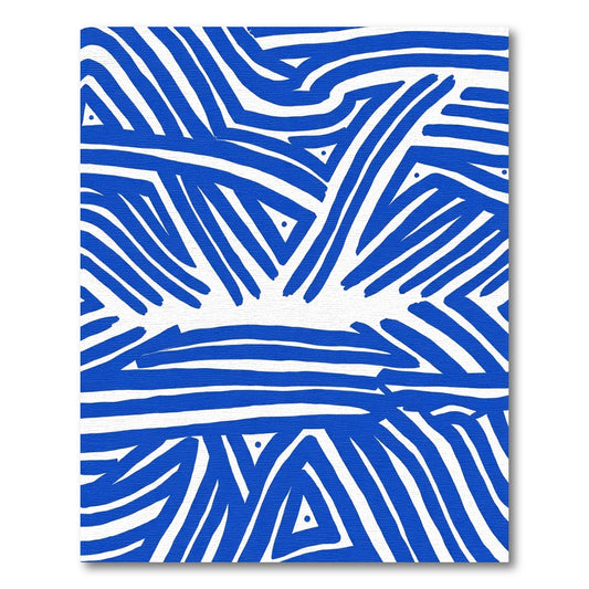 Bold Blue Dynamic Brushstroke Rug