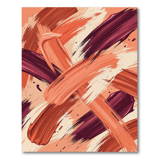 Bold Orange And Plum Swirls Rug