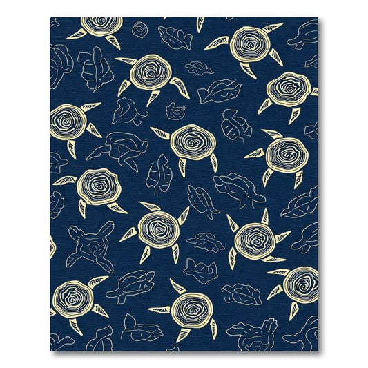 Cream Sea Turtle Marine Life Pattern Rug