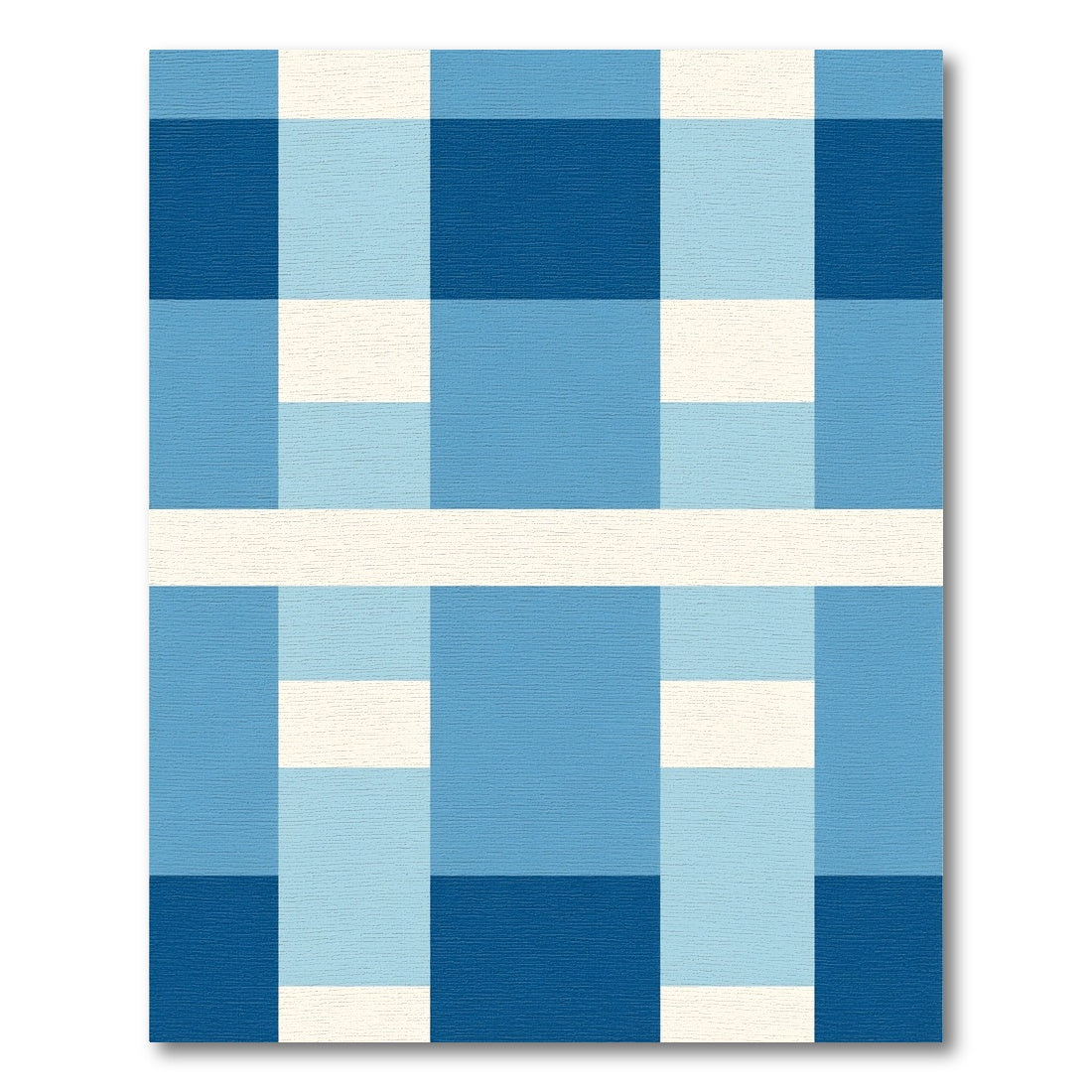 Duo Tone Blue Geometric Blocks Rug
