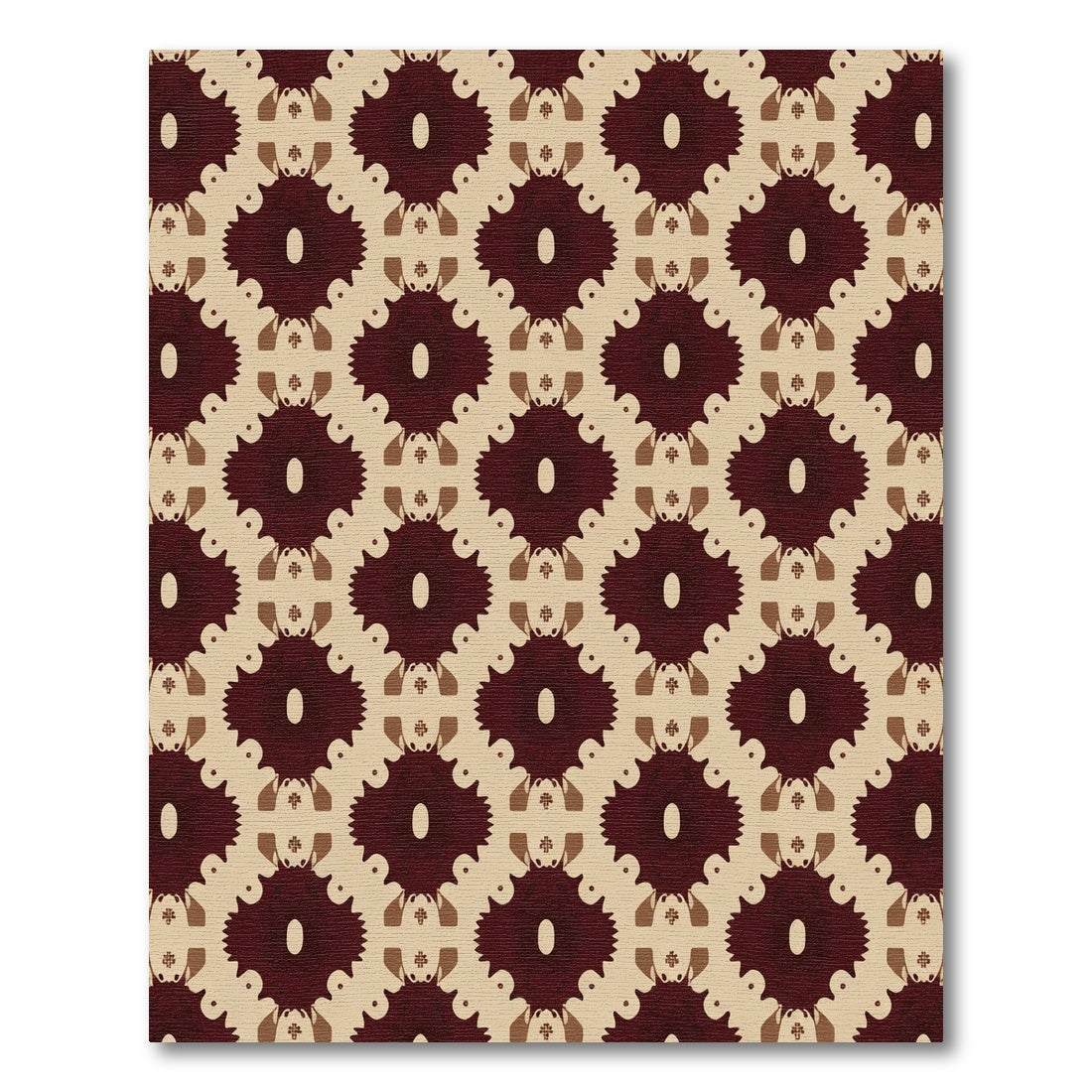 Deep Crimson Center Oval Medallion Rug