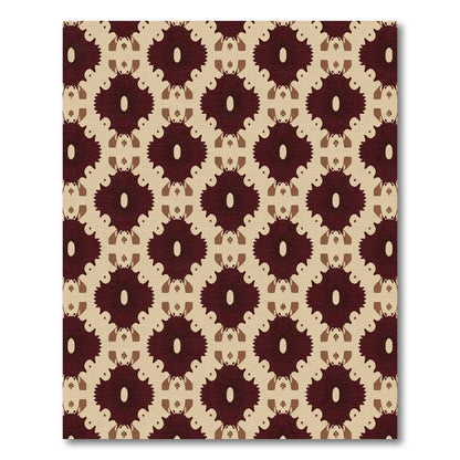 Deep Crimson Center Oval Medallion Rug