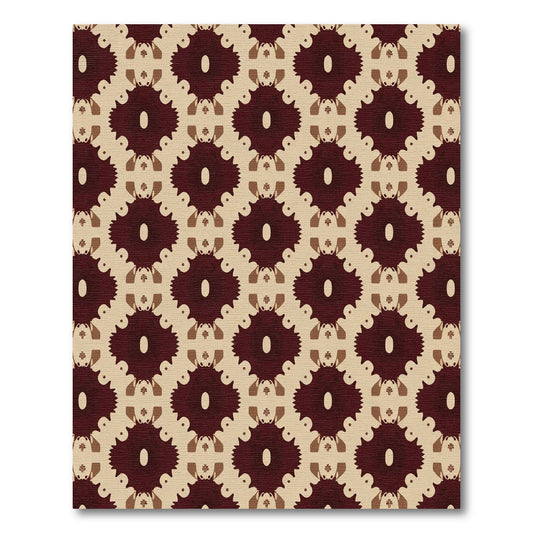 Deep Crimson Center Oval Medallion Rug