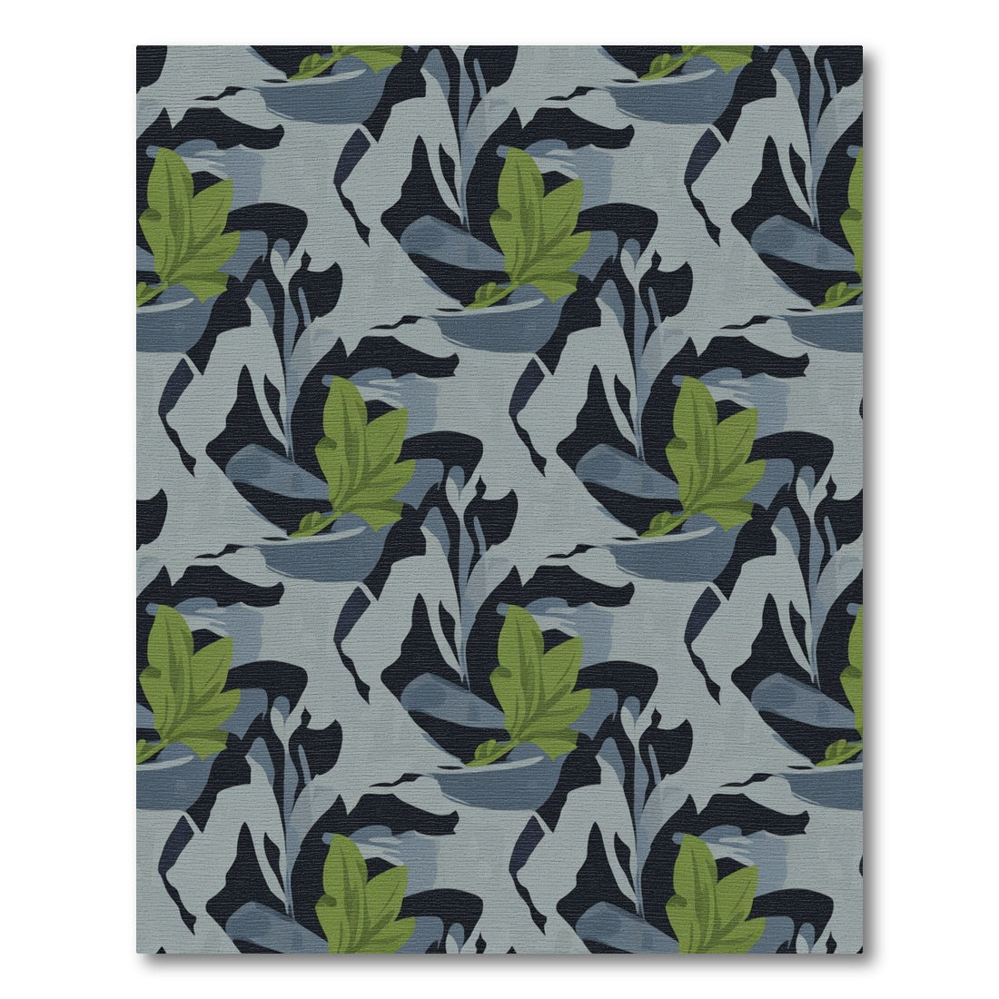 Abstract Green Leaf Camouflage Rug