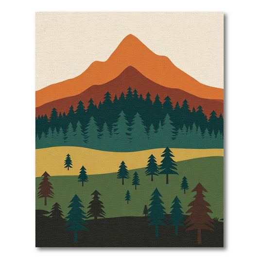 Mountain Range Forest Landscape Rug