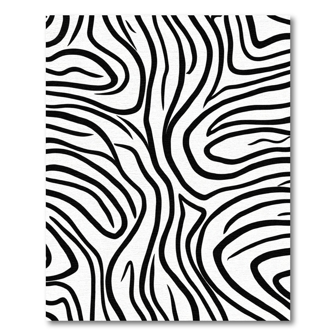 Striking Monochrome Wave Lines Rug