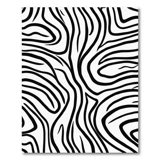 Striking Monochrome Wave Lines Rug