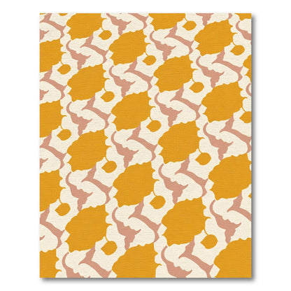 Yellow Ochre Abstract Floral Composition Rug