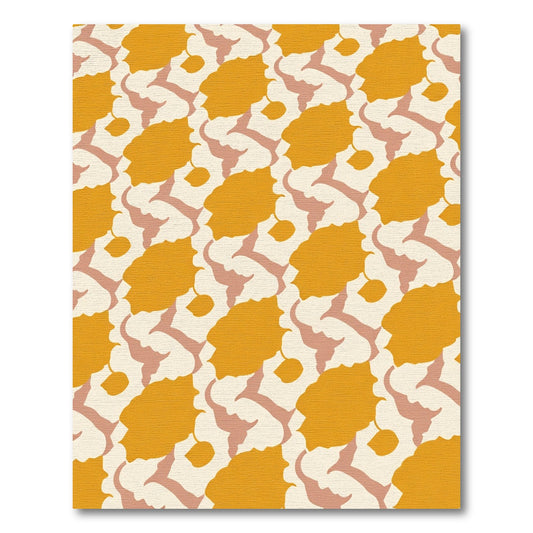 Yellow Ochre Abstract Floral Composition Rug
