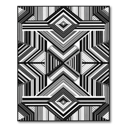 Bold Geometric Black White Area Rug