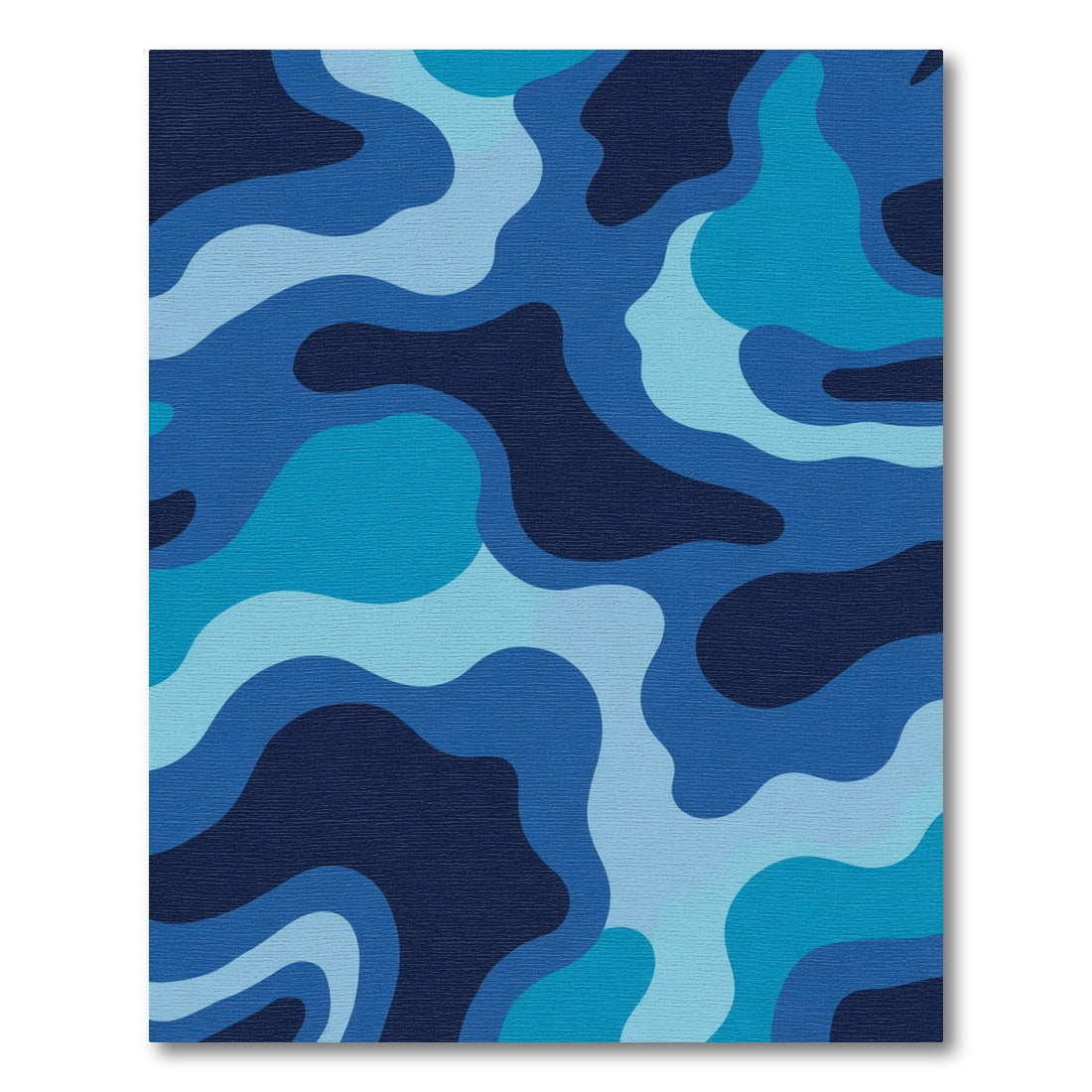 Abstract Blue Camouflage Flow Rug