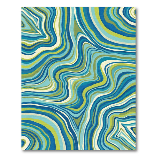 Ocean Blue Green Swirl Abstract Rug