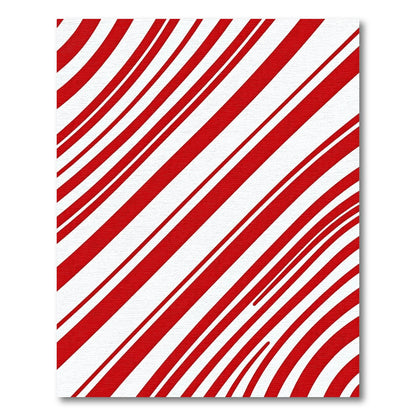 Bold Red White Diagonal Stripes Rug