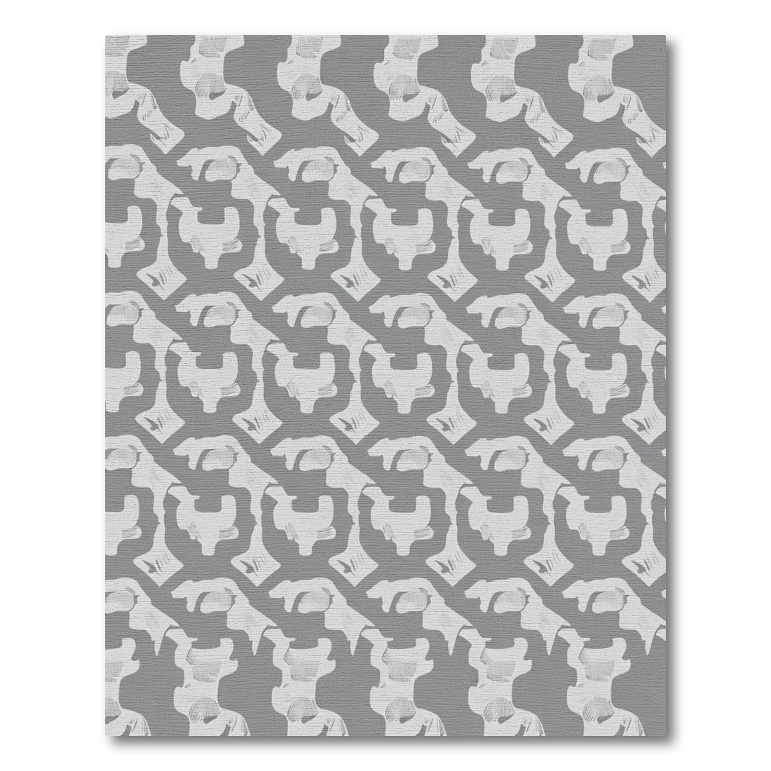 Gray White Abstract Organic Texture Rug