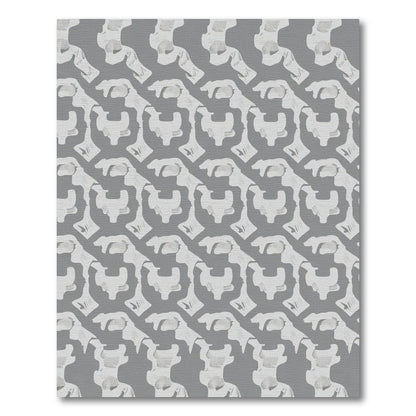 Gray White Abstract Organic Texture Rug