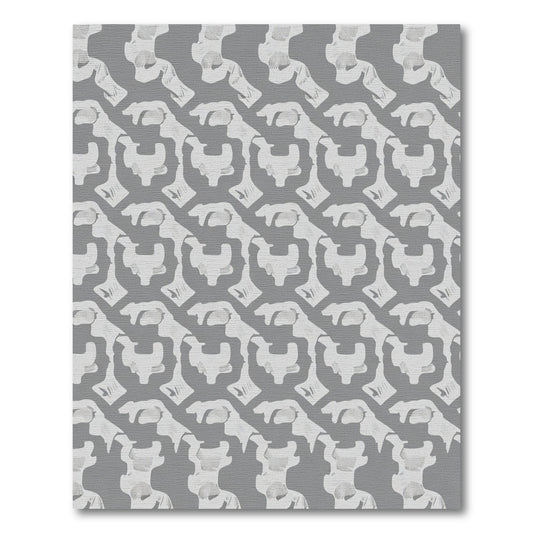 Gray White Abstract Organic Texture Rug