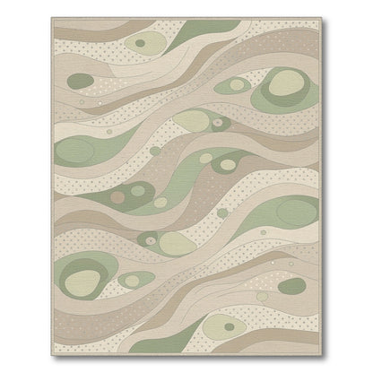 Beige and Neutral Organic Wave Beige Area Rug