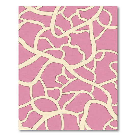 Pink Cream Organic Intertwined Lines Rug