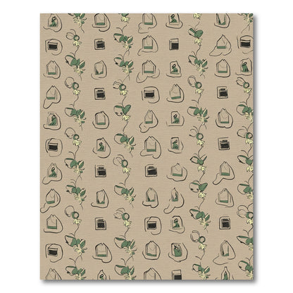 Abstract Green Vine And Square Rug