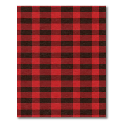 Bold Red Square Interlocking Check Rug