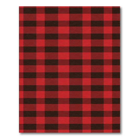 Bold Red Square Interlocking Check Rug
