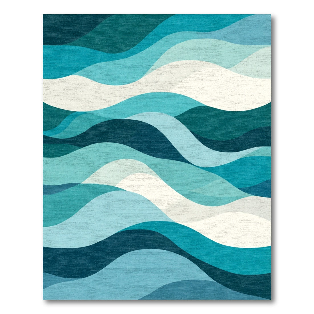Teal Blue Wave Cascade Rug