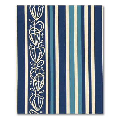 Art Nouveau Tall Floral Vine Stripes Rug