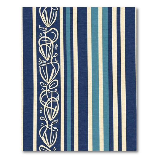Art Nouveau Tall Floral Vine Stripes Rug