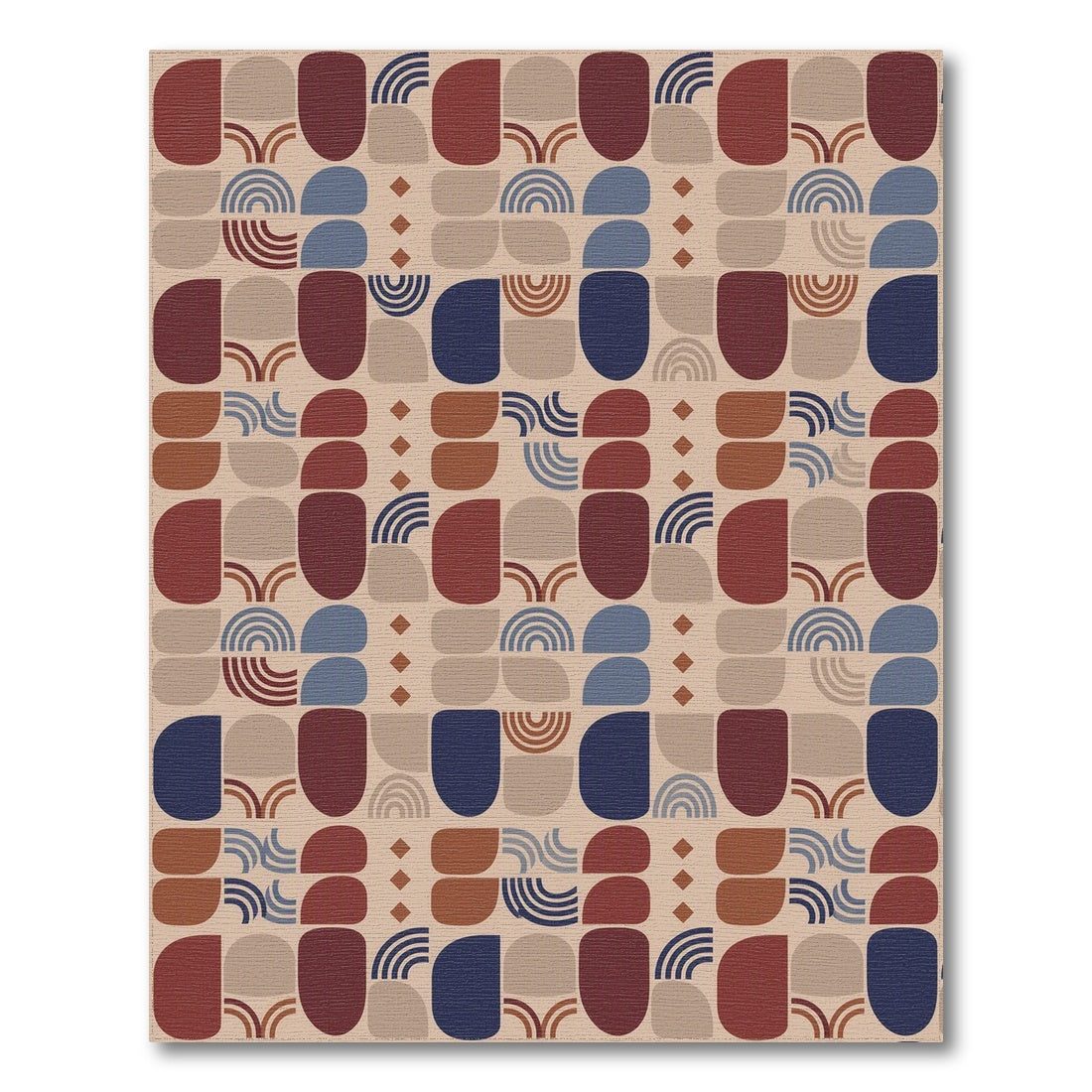 Geometric Arched Area Rug in Earth Tones