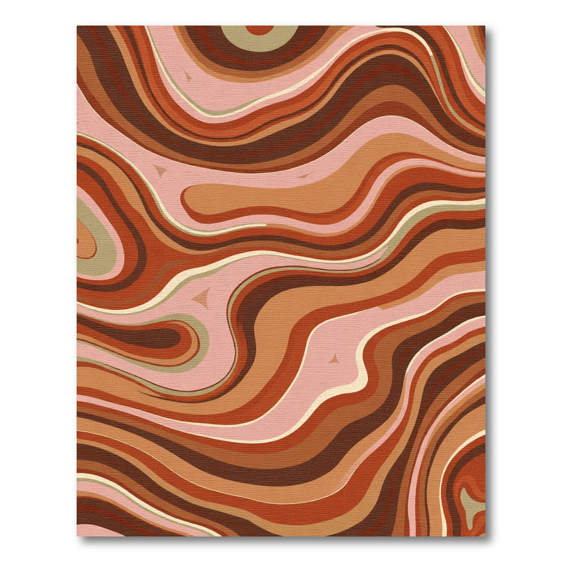 Earthy Streaked Marble Abstract Waves Rug