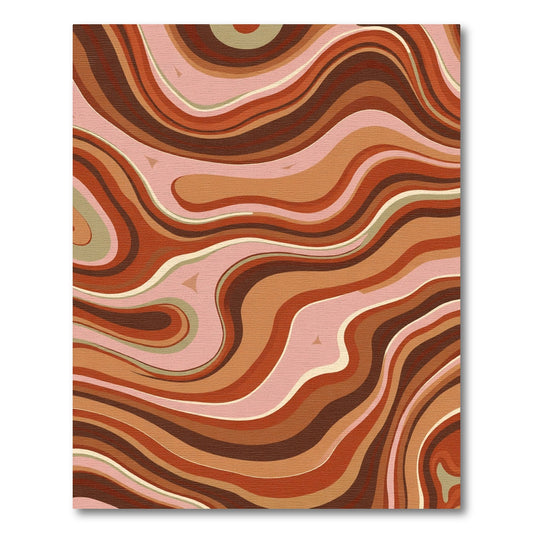 Earthy Streaked Marble Abstract Waves Rug
