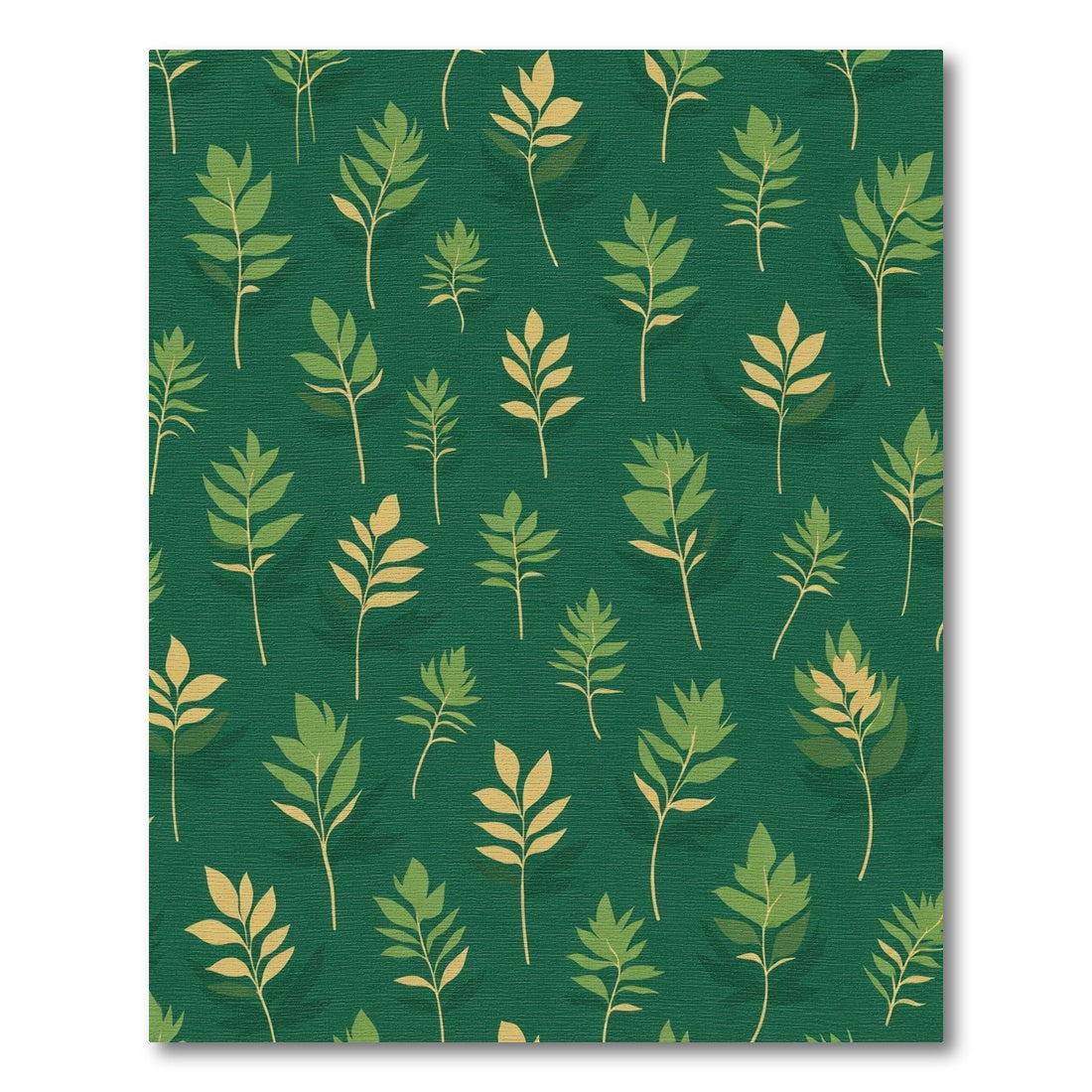 Emerald Green Leafy Branch Repeat Rug