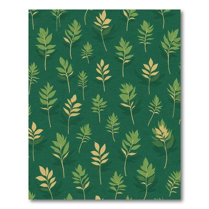 Emerald Green Leafy Branch Repeat Rug