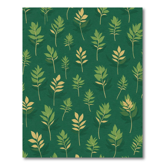 Emerald Green Leafy Branch Repeat Rug