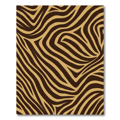 Brown Gold Abstract Zebra Stripes Rug