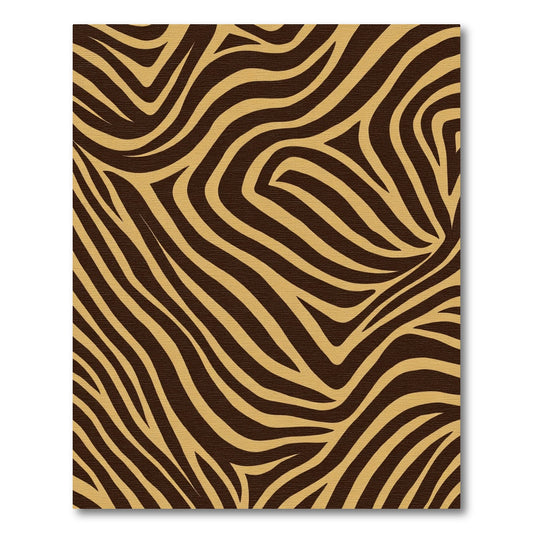 Brown Gold Abstract Zebra Stripes Rug