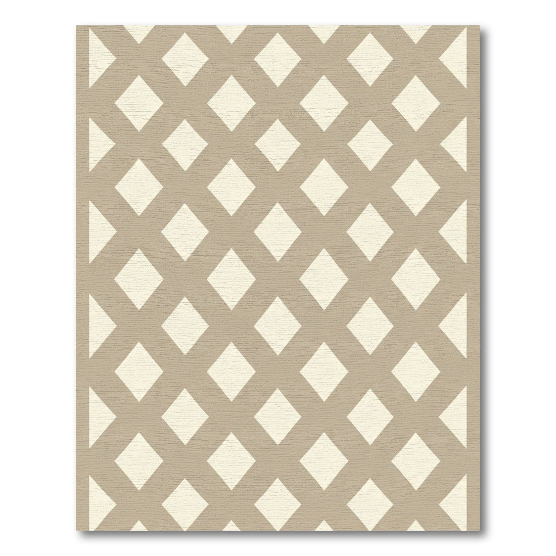 Light Beige Overlapping Diamond Grid Rug
