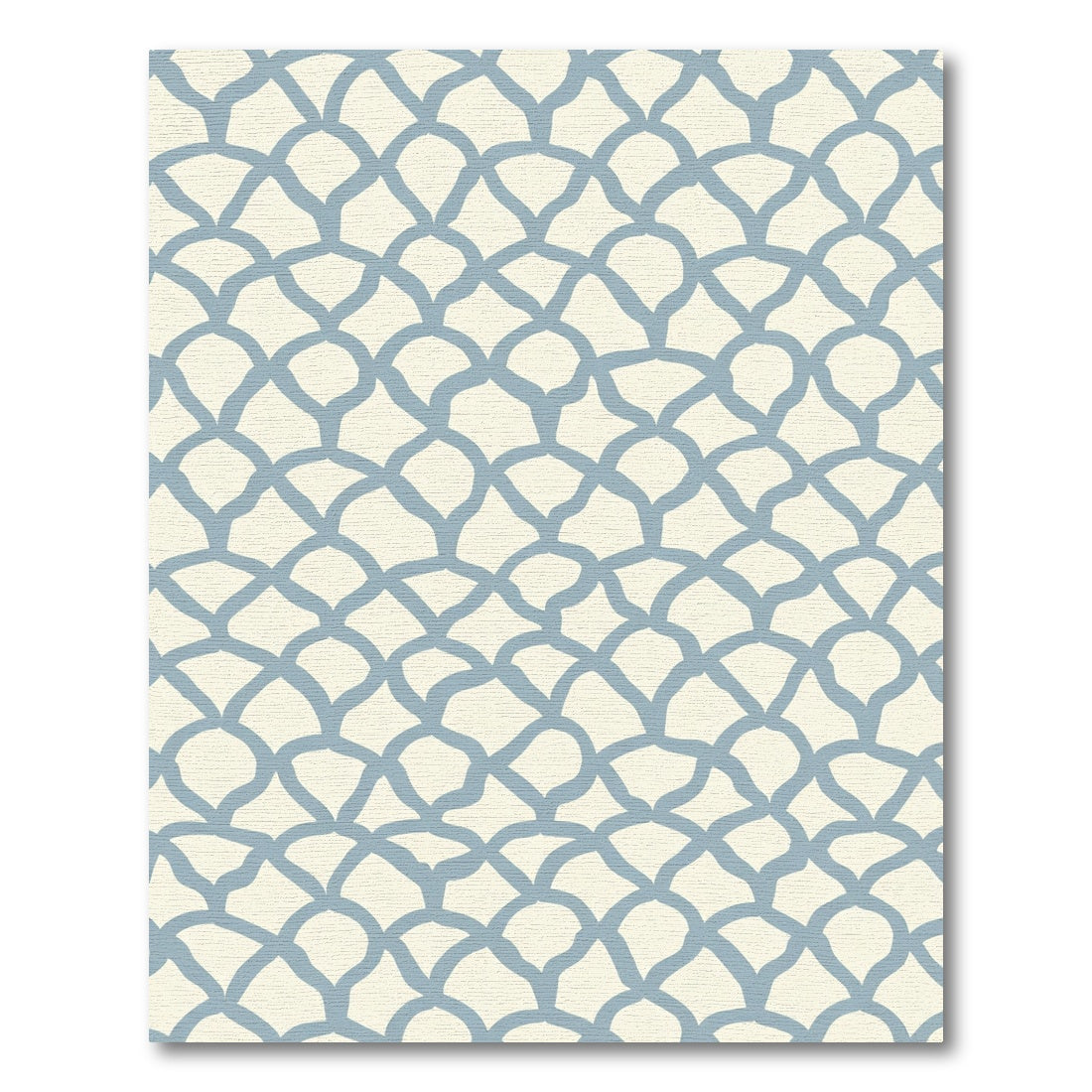 Soft Blue Scale Arch Pattern Rug