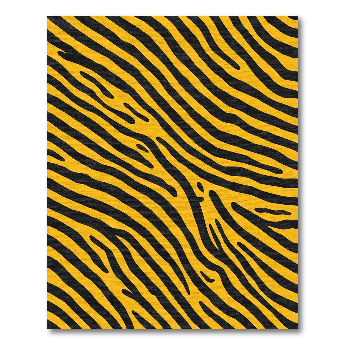 Yellow Black Jagged Stripe Rug