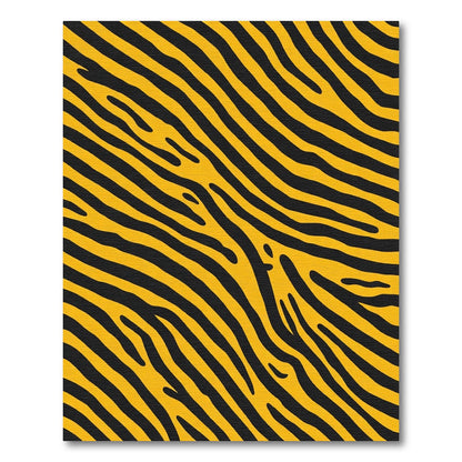Yellow Black Jagged Stripe Rug