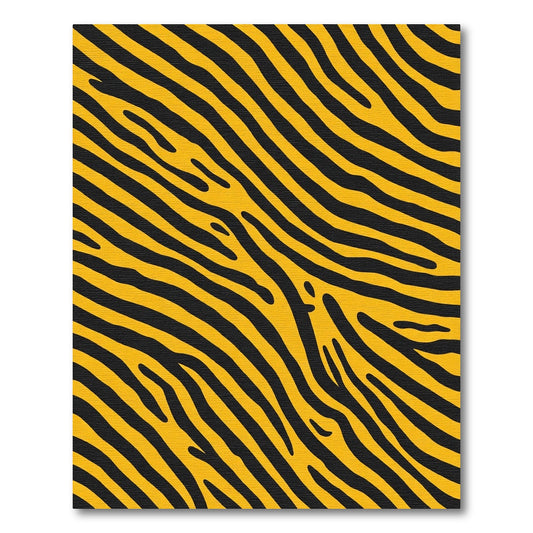 Yellow Black Jagged Stripe Rug