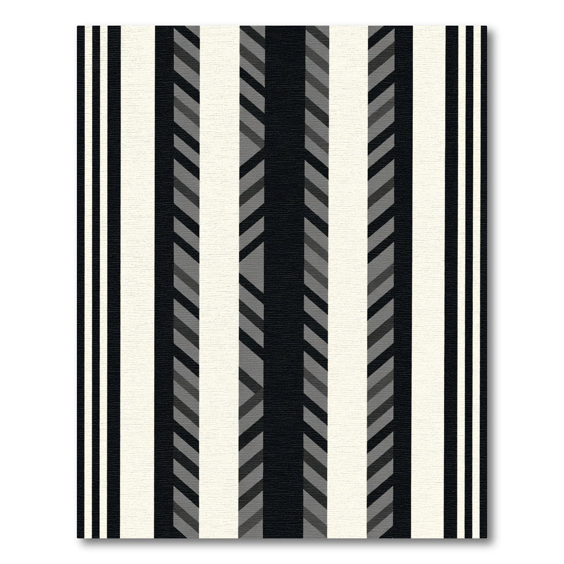 Chic Black White Gray Stripe Rug