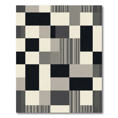 Monochromatic Geometric Block and Stripe Rug