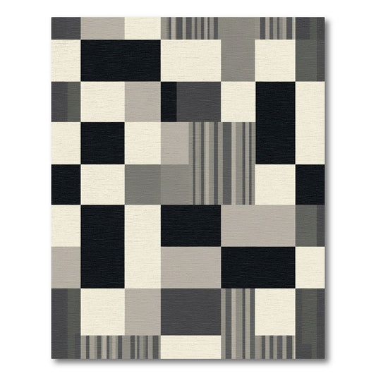 Monochromatic Geometric Block and Stripe Rug