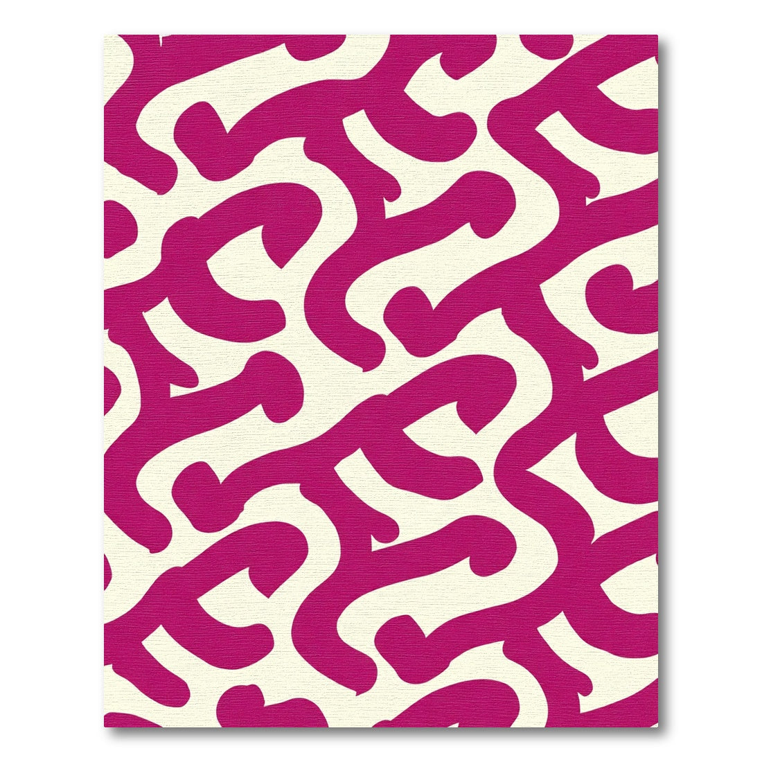Bold Magenta Swirls Cream Rug