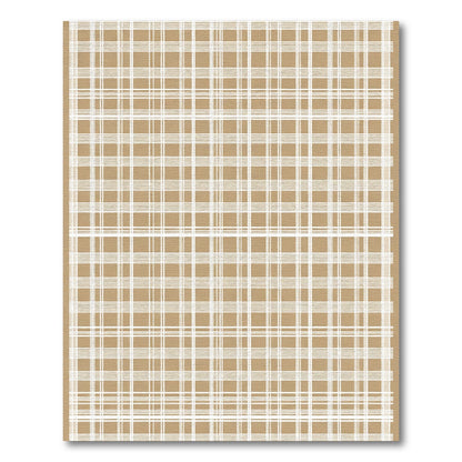 Classic Tan White Gingham Grid Rug