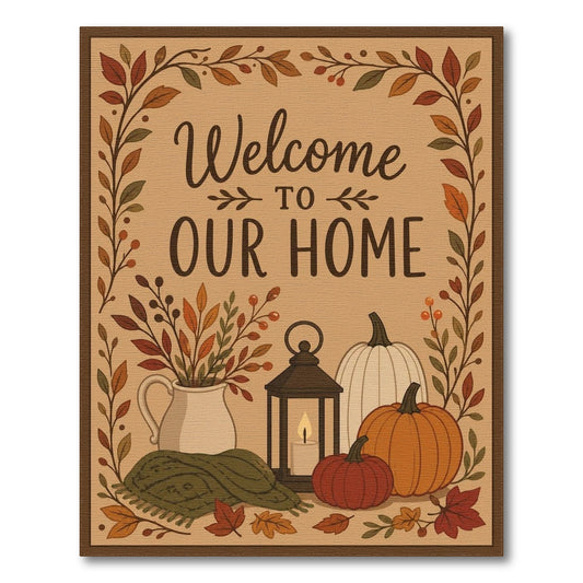 Welcome to Our Home Autumn Harvest Rug