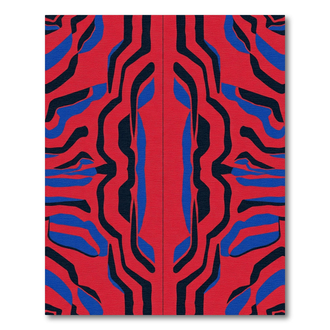 Bold Red Blue Abstract Stripes Rug