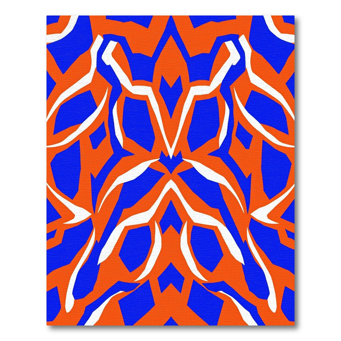 Orange Blue White Geometric Abstraction Rug